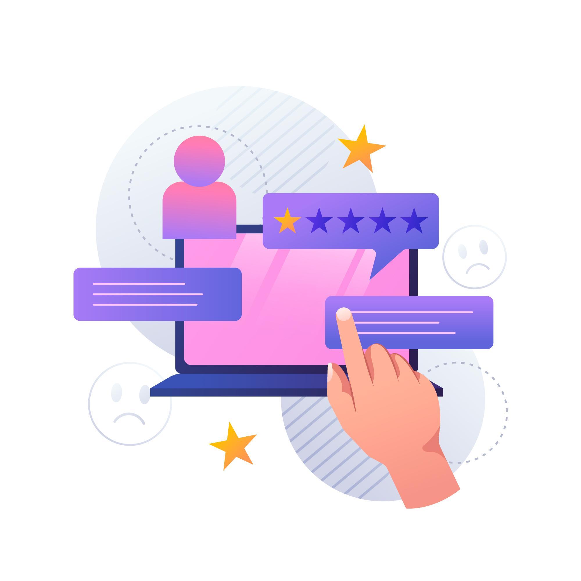 Illustration of online reviews