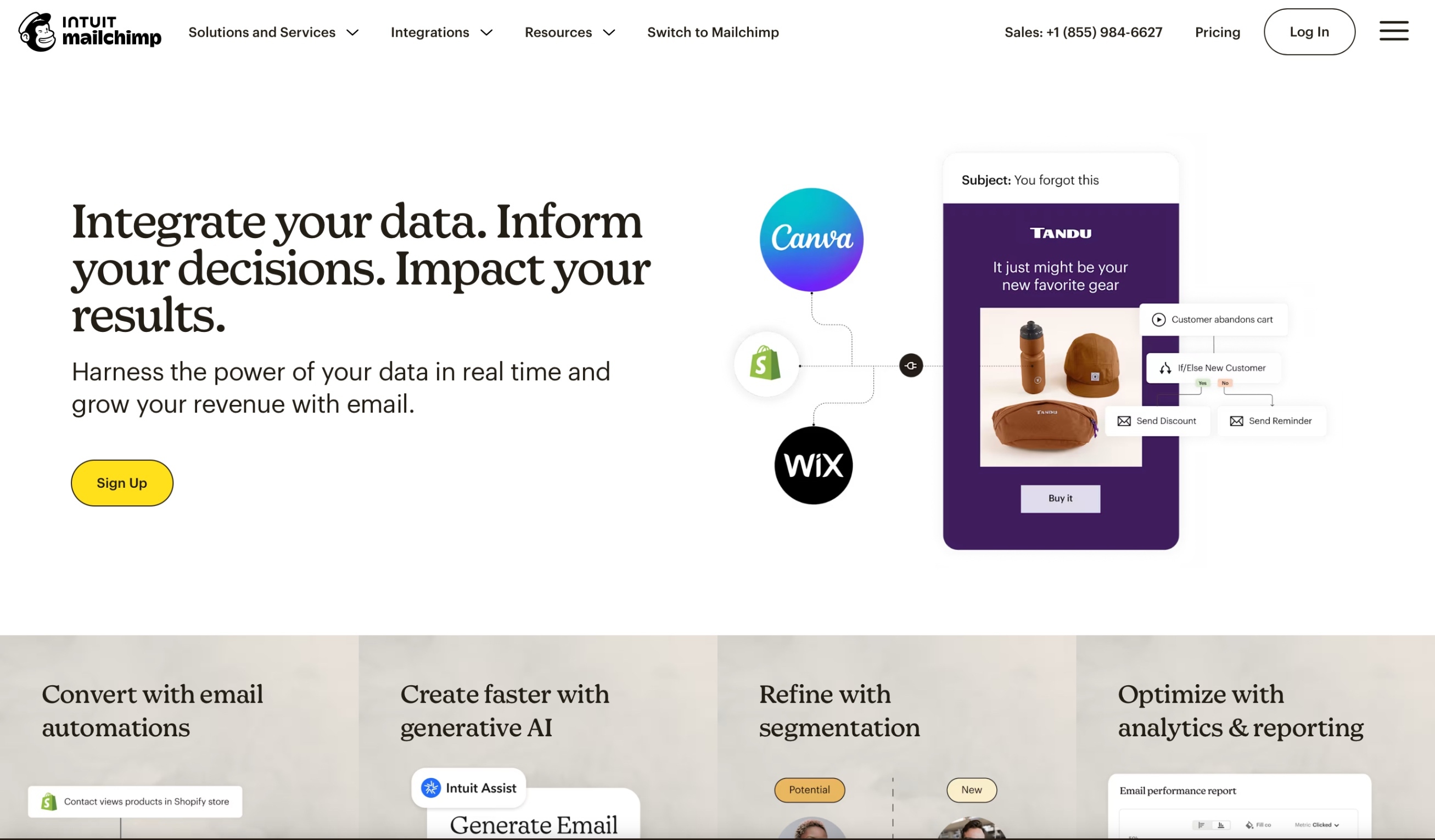 Mailchimp Homepage Screenshot.