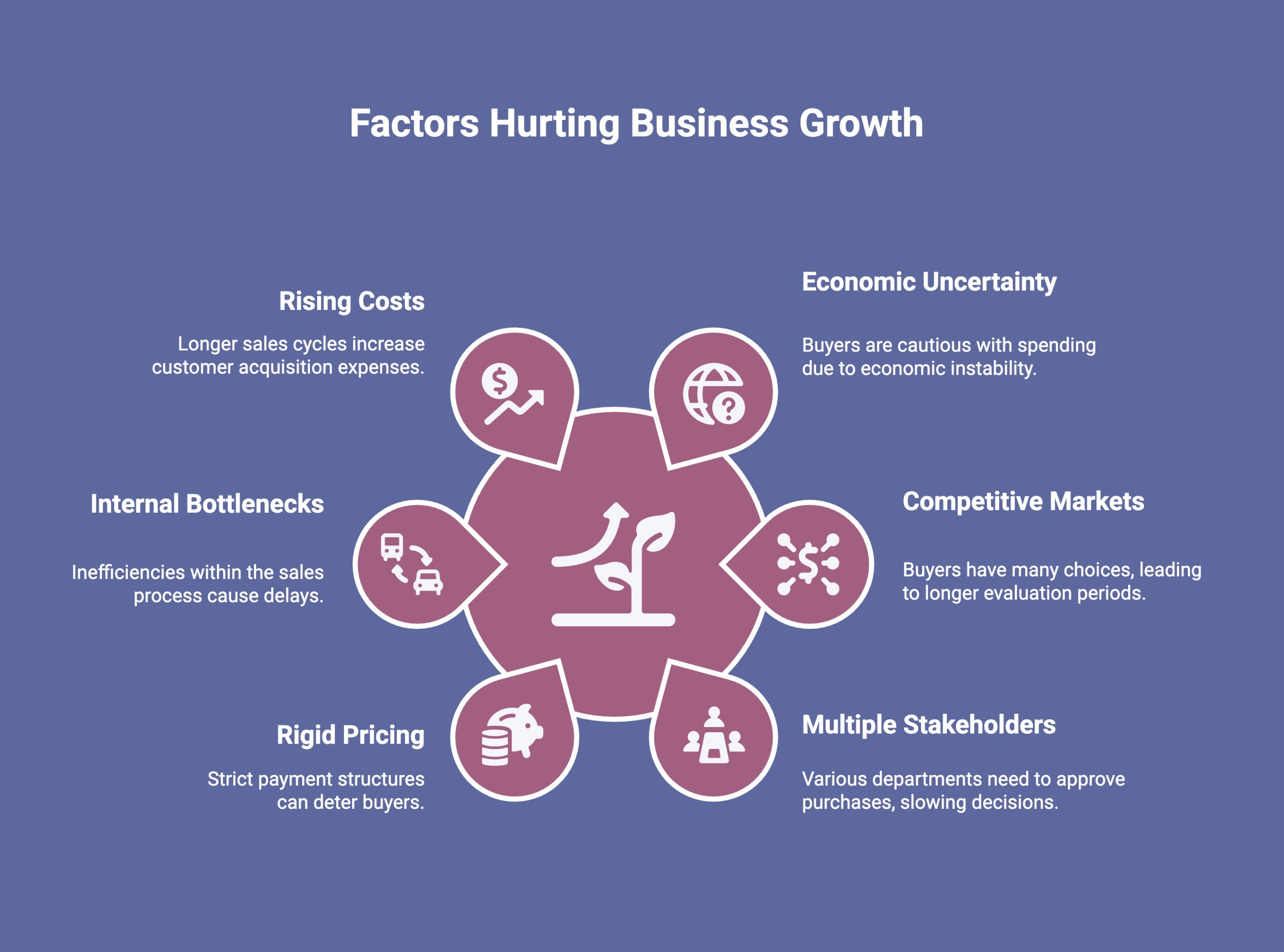 Infographic showcasing factors hurting business growth