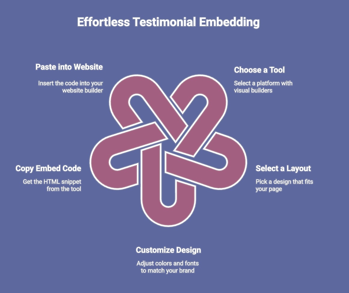 Infographic showcasing effortless testimonial embedding